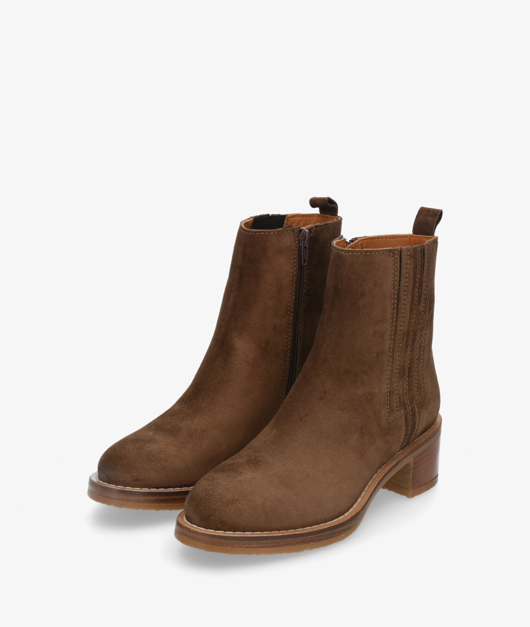 Alpe Ankle boots 2617 in brown split suede