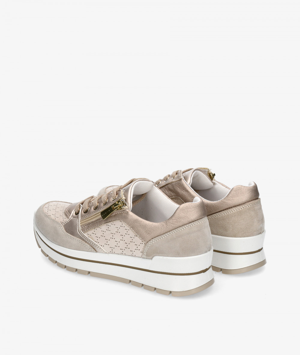 Zapatillas deportivas mujer súper cómodas color taupe